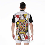 Queen Of Hearts Playing Card Print Men's Rompers