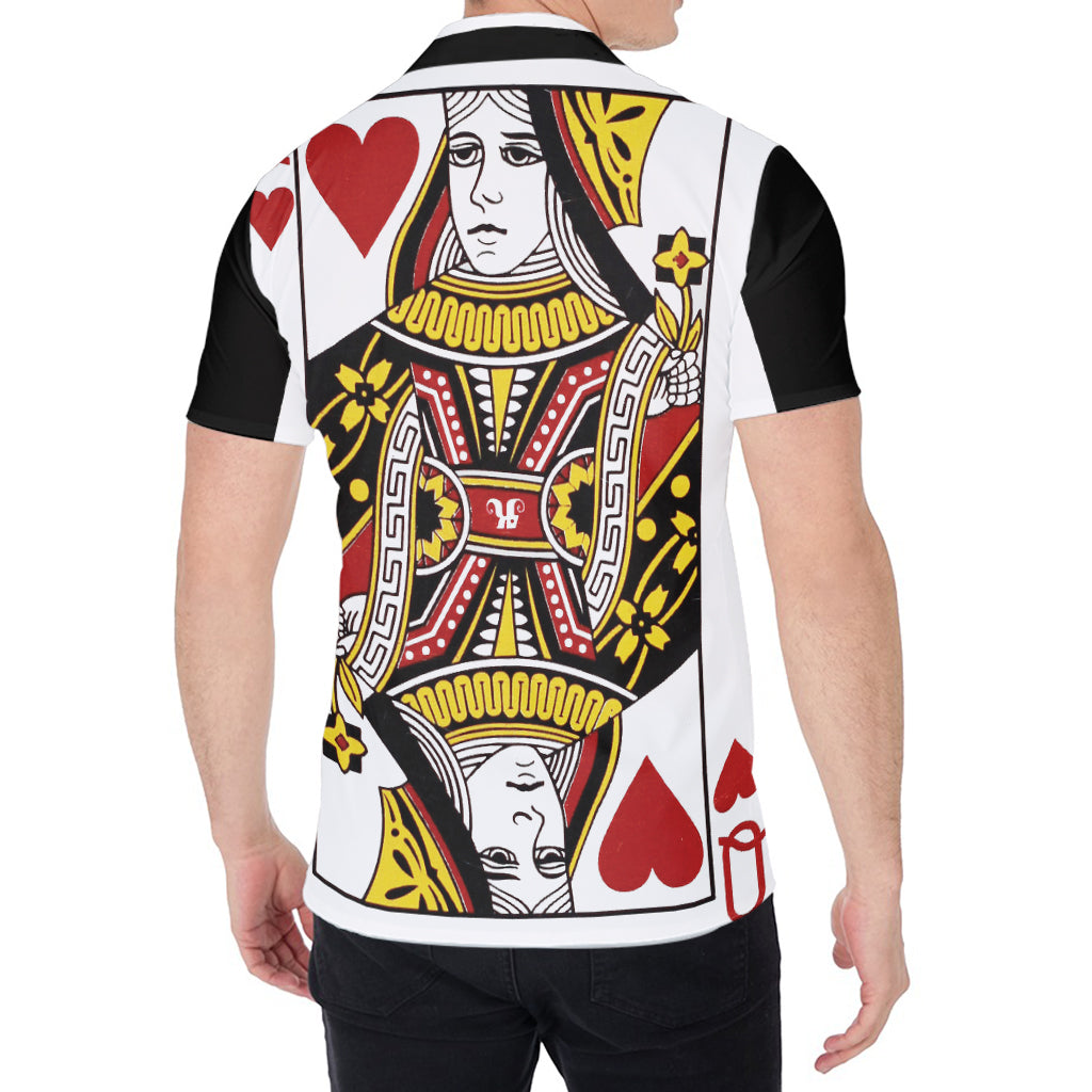 Queen Of Hearts Playing Card Print Men's Shirt