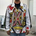 Queen Of Hearts Playing Card Print Men's Shirt Jacket