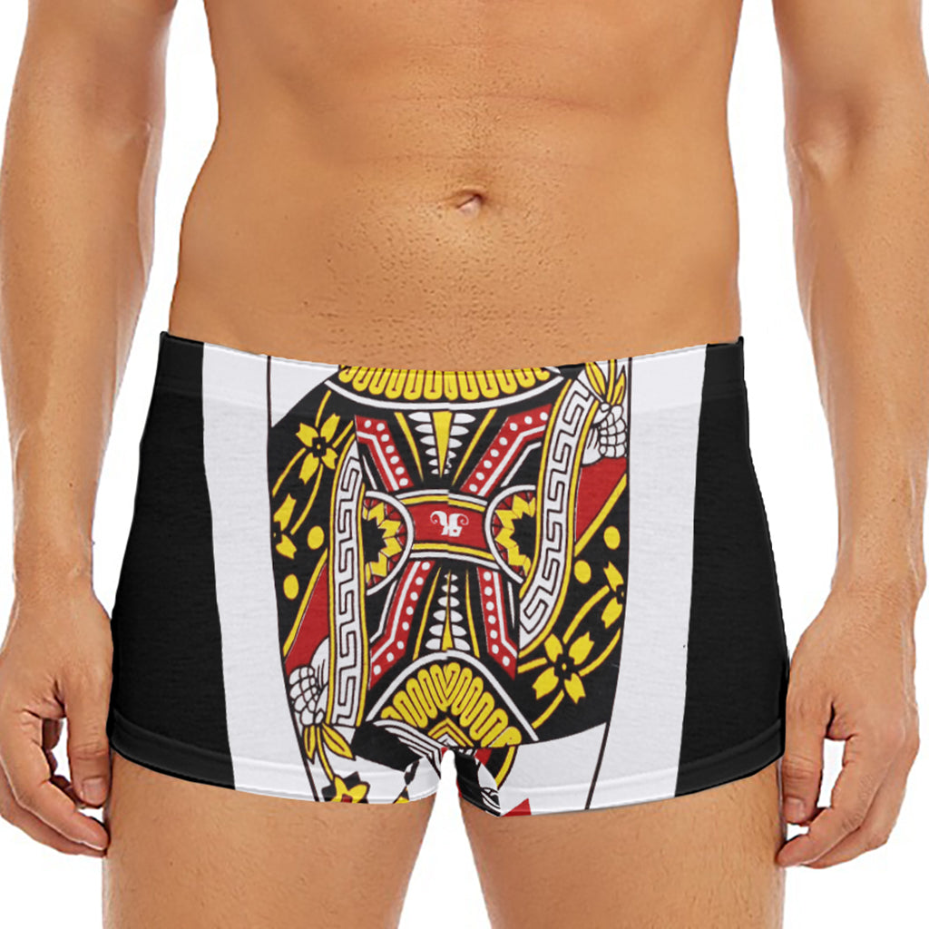 Queen Of Hearts Playing Card Print Men's Short Boxer Briefs