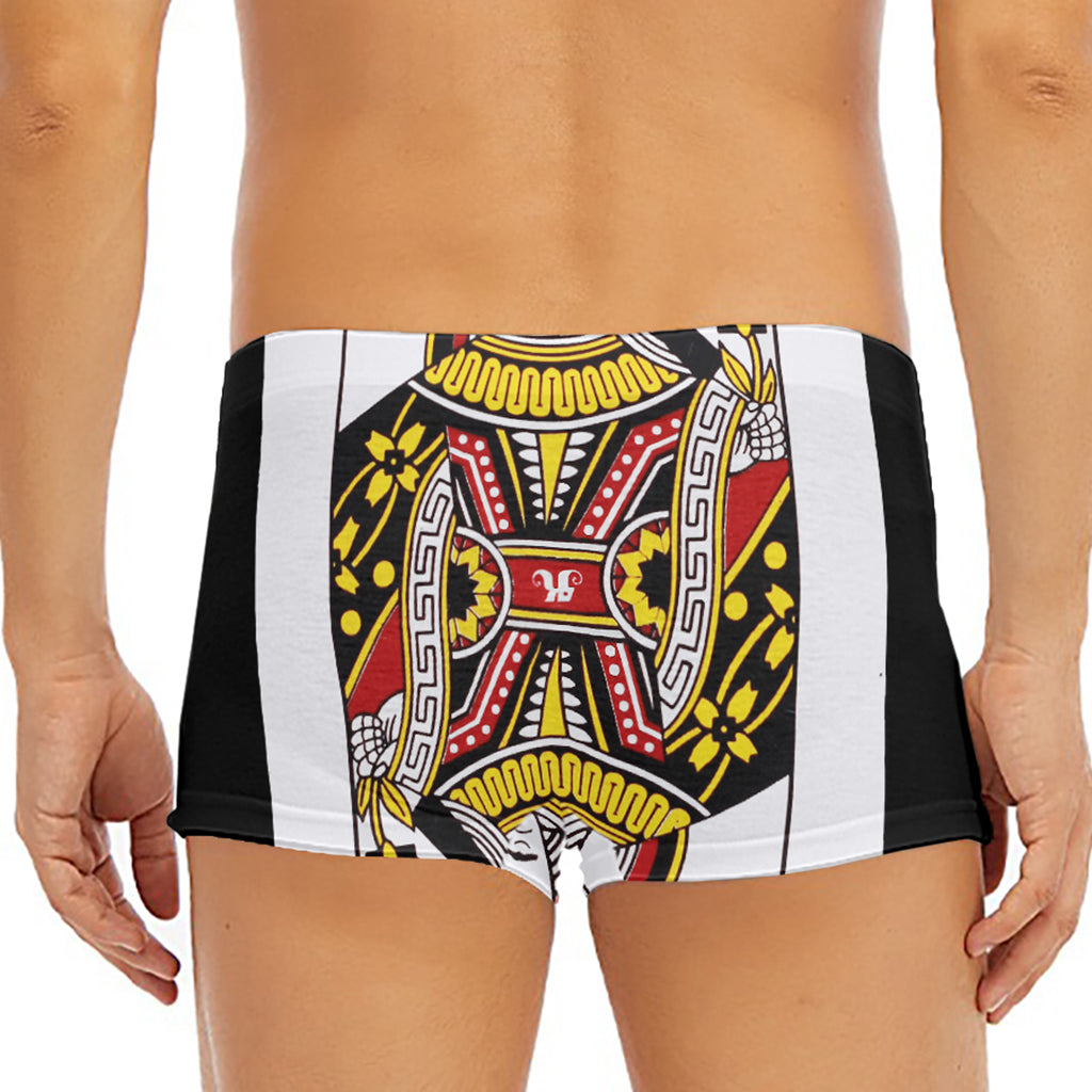 Queen Of Hearts Playing Card Print Men's Short Boxer Briefs