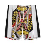 Queen Of Hearts Playing Card Print Men's Sports Shorts