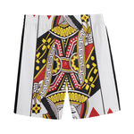 Queen Of Hearts Playing Card Print Men's Sports Shorts