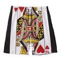 Queen Of Hearts Playing Card Print Men's Swim Trunks