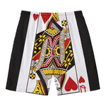 Queen Of Hearts Playing Card Print Men's Swim Trunks
