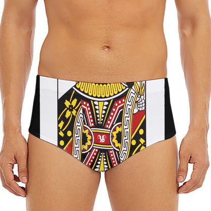 Queen Of Hearts Playing Card Print Men's Triangle Swim Briefs