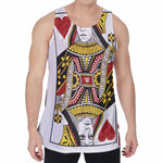 Queen Of Hearts Playing Card Print Men's Velvet Tank Top