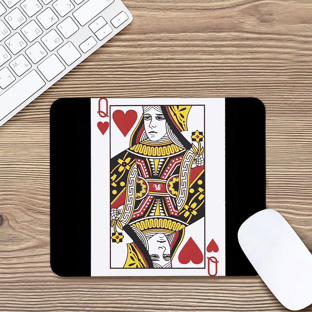Queen Of Hearts Playing Card Print Mouse Pad