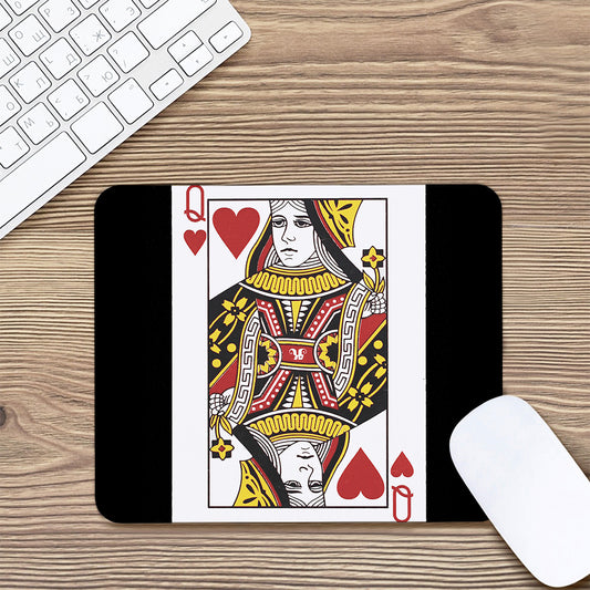 Queen Of Hearts Playing Card Print Mouse Pad