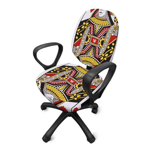 Queen Of Hearts Playing Card Print Office Chair Cover
