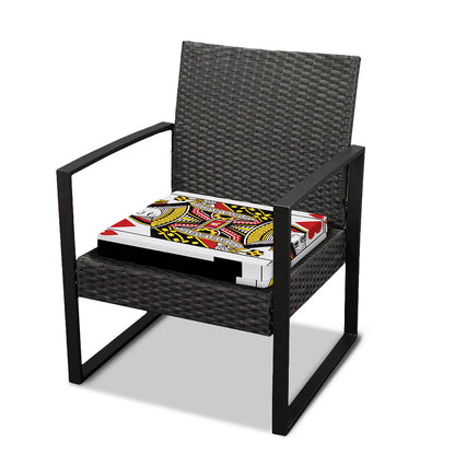 Queen Of Hearts Playing Card Print Outdoor Seat Cushion Cover