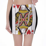 Queen Of Hearts Playing Card Print Pencil Mini Skirt