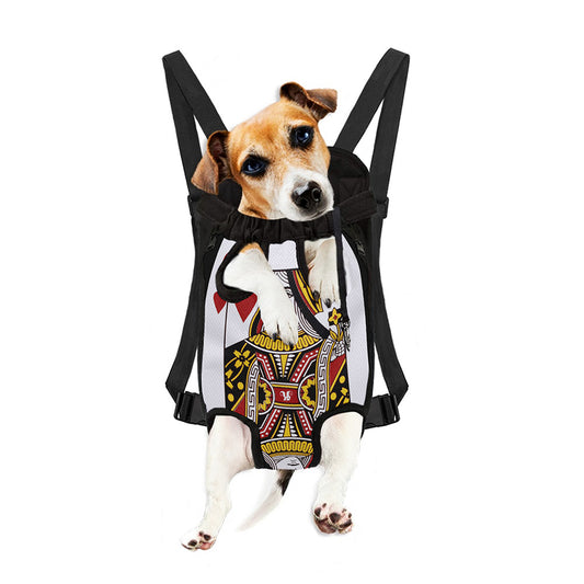 Queen Of Hearts Playing Card Print Pet Carrier Backpack
