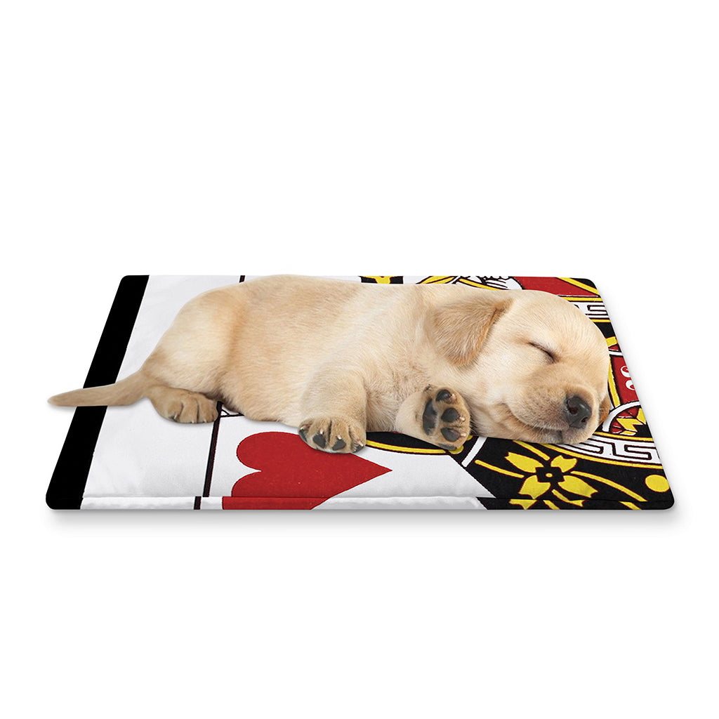 Queen Of Hearts Playing Card Print Pet Cooling Mat Cover