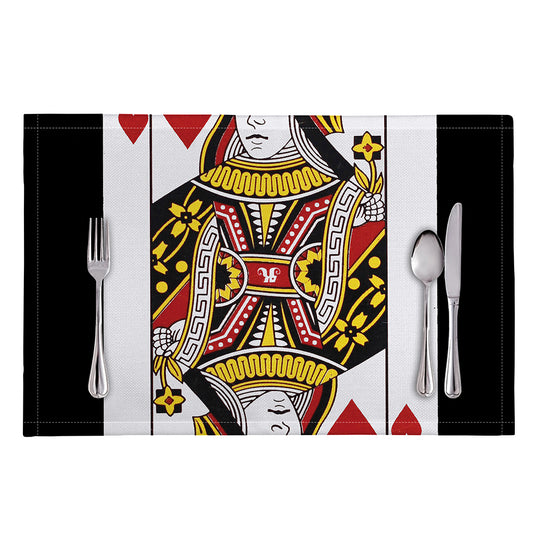 Queen Of Hearts Playing Card Print Placemat