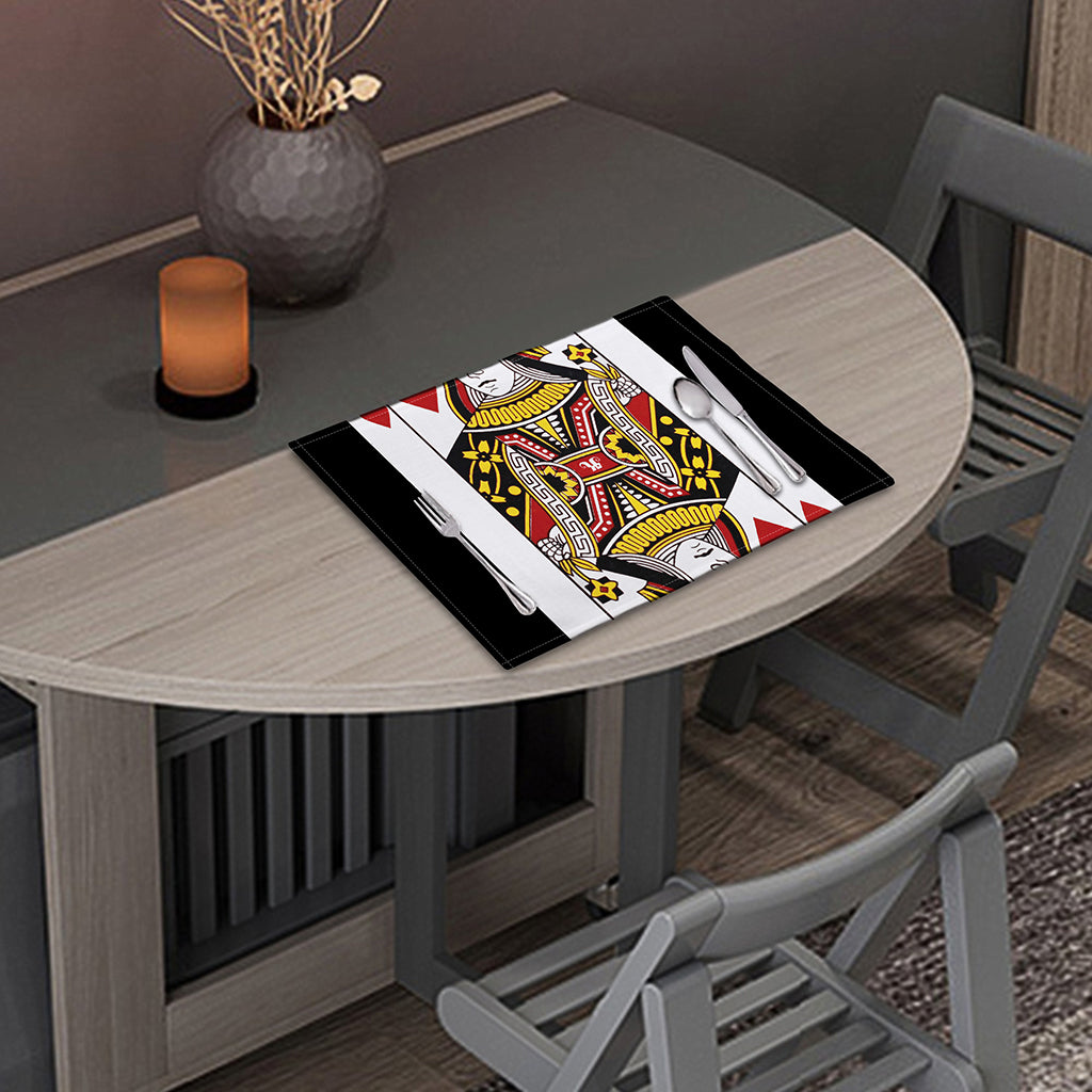 Queen Of Hearts Playing Card Print Placemat
