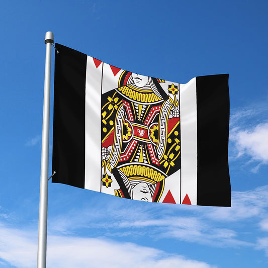 Queen Of Hearts Playing Card Print Polyester Flag