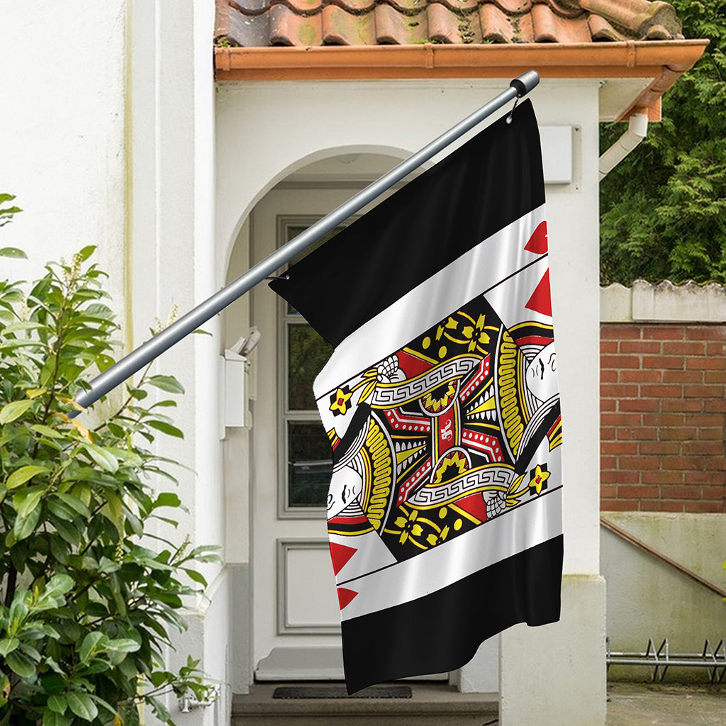 Queen Of Hearts Playing Card Print Polyester Flag