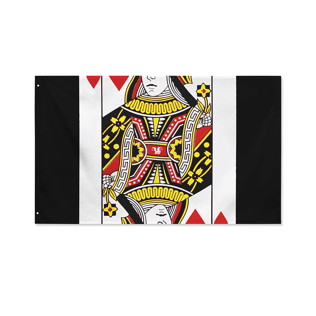 Queen Of Hearts Playing Card Print Polyester Flag