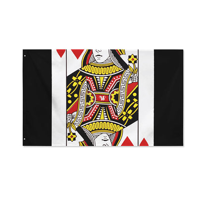 Queen Of Hearts Playing Card Print Polyester Flag