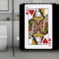 Queen Of Hearts Playing Card Print Polyester Shower Curtain