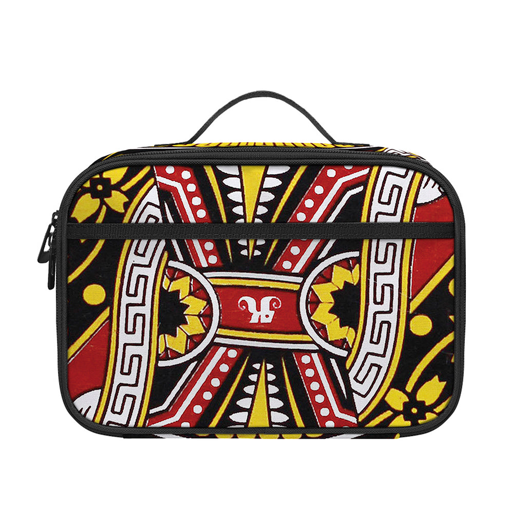 Queen Of Hearts Playing Card Print Portable Lunch Bag