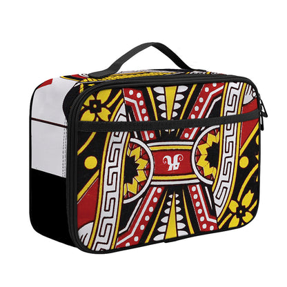 Queen Of Hearts Playing Card Print Portable Lunch Bag