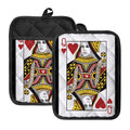 Queen Of Hearts Playing Card Print Pot Holders With Pocket