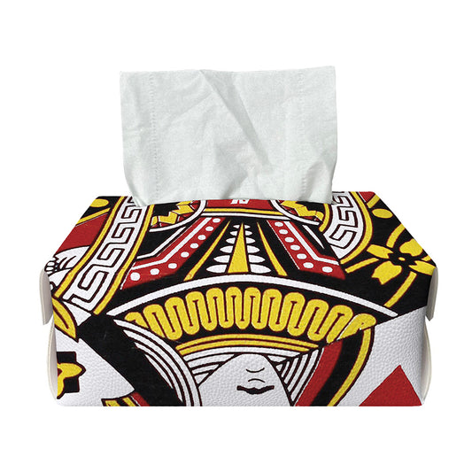 Queen Of Hearts Playing Card Print Rectangle Tissue Box Cover