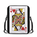 Queen Of Hearts Playing Card Print Rectangular Crossbody Bag