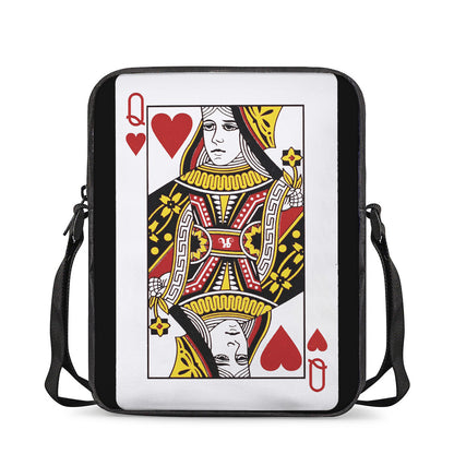 Queen Of Hearts Playing Card Print Rectangular Crossbody Bag