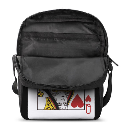 Queen Of Hearts Playing Card Print Rectangular Crossbody Bag