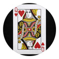 Queen Of Hearts Playing Card Print Round Blanket