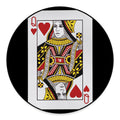 Queen Of Hearts Playing Card Print Round Floor Mat