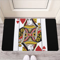 Queen Of Hearts Playing Card Print Rubber Doormat