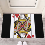 Queen Of Hearts Playing Card Print Rubber Doormat