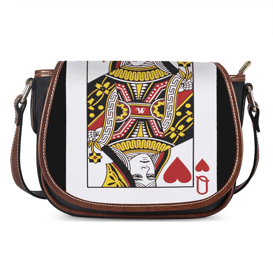 Queen Of Hearts Playing Card Print Saddle Bag
