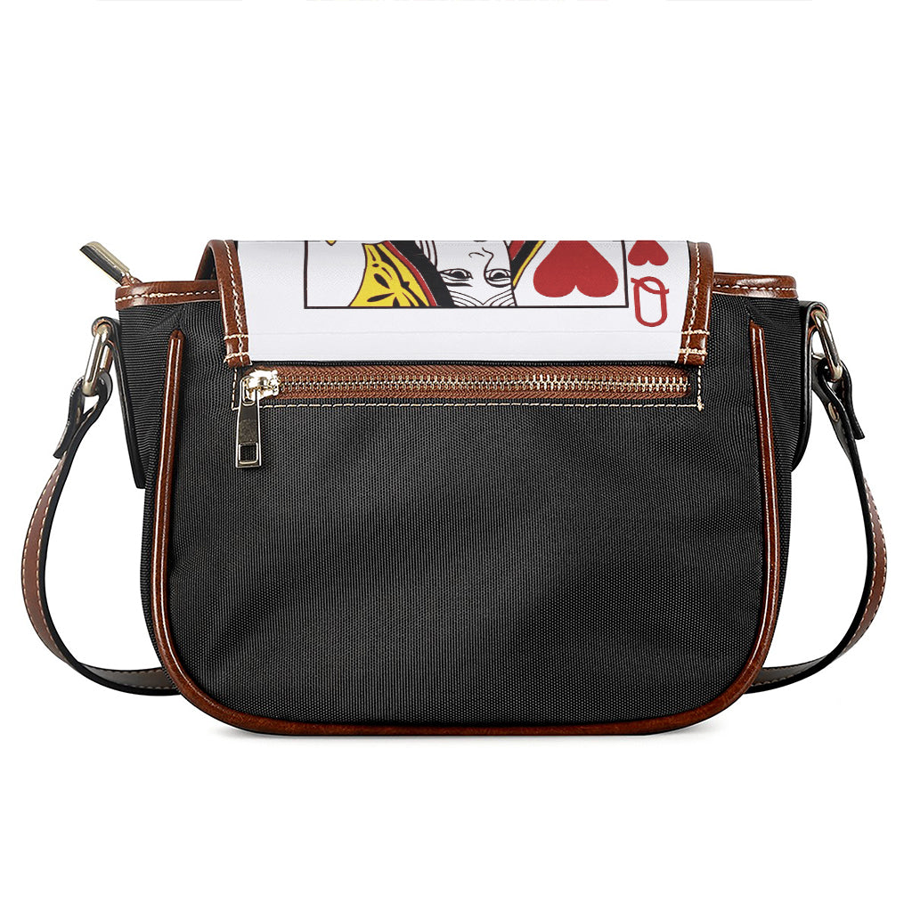 Queen Of Hearts Playing Card Print Saddle Bag