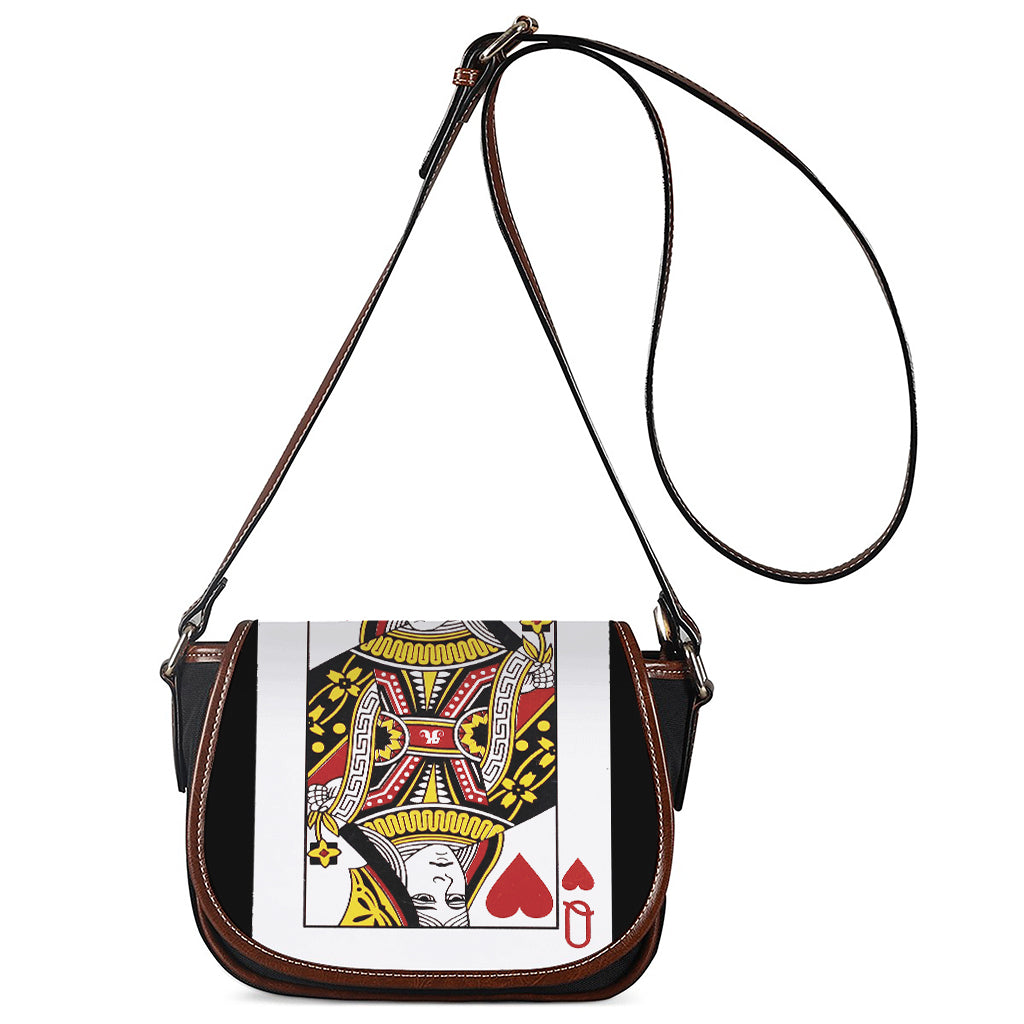 Queen Of Hearts Playing Card Print Saddle Bag