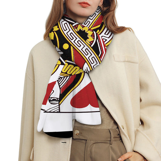 Queen Of Hearts Playing Card Print Scarf