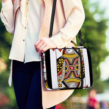 Queen Of Hearts Playing Card Print Shoulder Strap Bible Bag