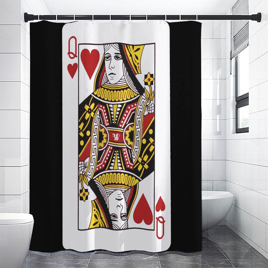 Queen Of Hearts Playing Card Print Shower Curtain