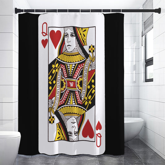 Queen Of Hearts Playing Card Print Shower Curtain
