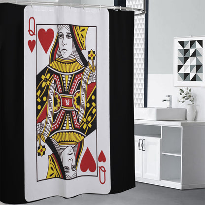 Queen Of Hearts Playing Card Print Shower Curtain