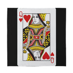 Queen Of Hearts Playing Card Print Silk Bandana