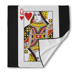 Queen Of Hearts Playing Card Print Silk Bandana