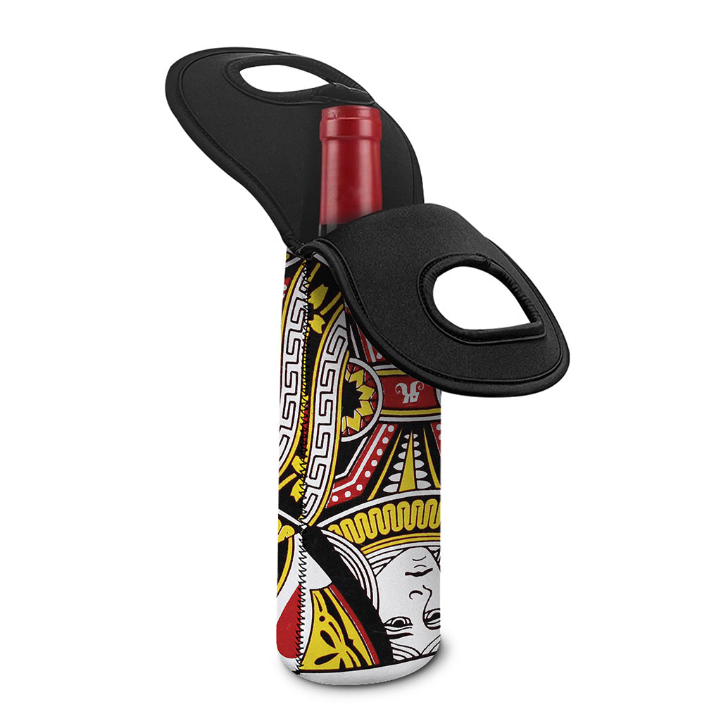 Queen Of Hearts Playing Card Print Single Neoprene Wine Tote