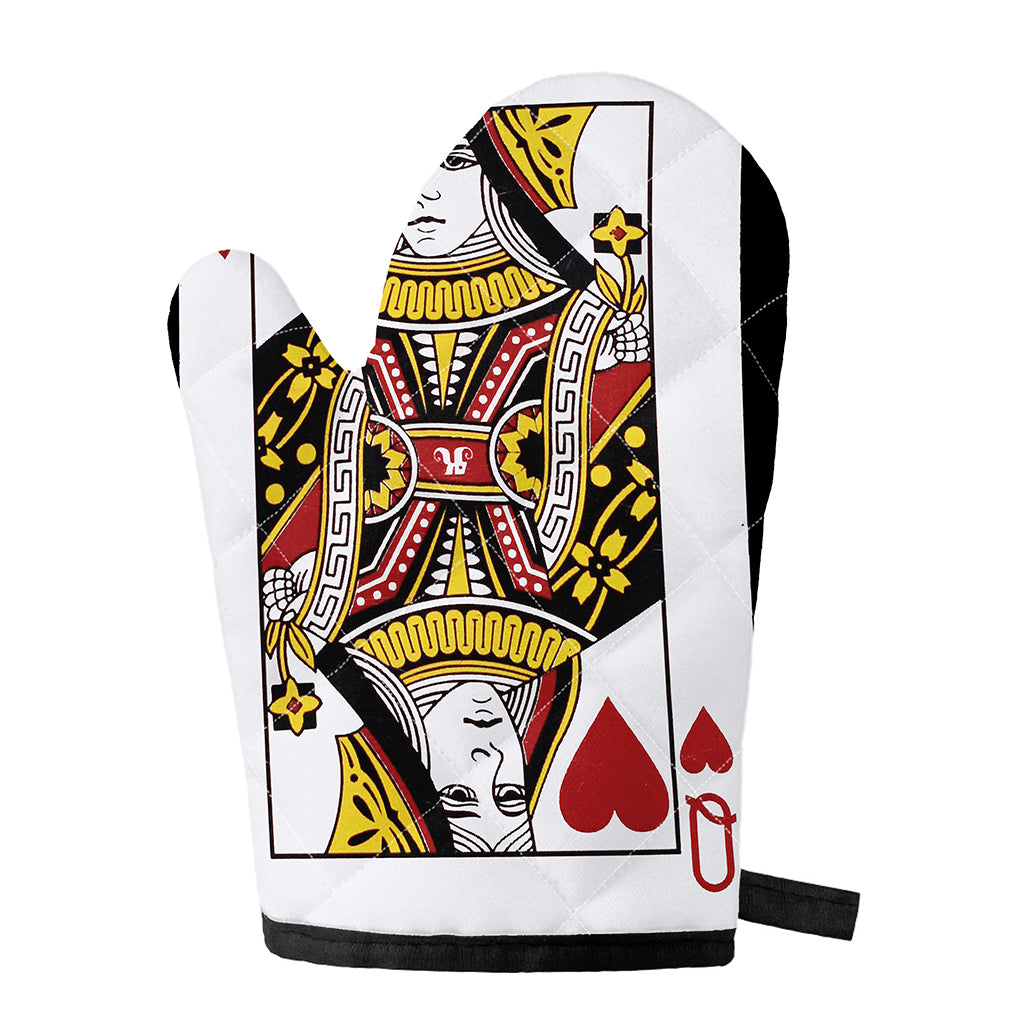 Queen Of Hearts Playing Card Print Single Oven Mitt