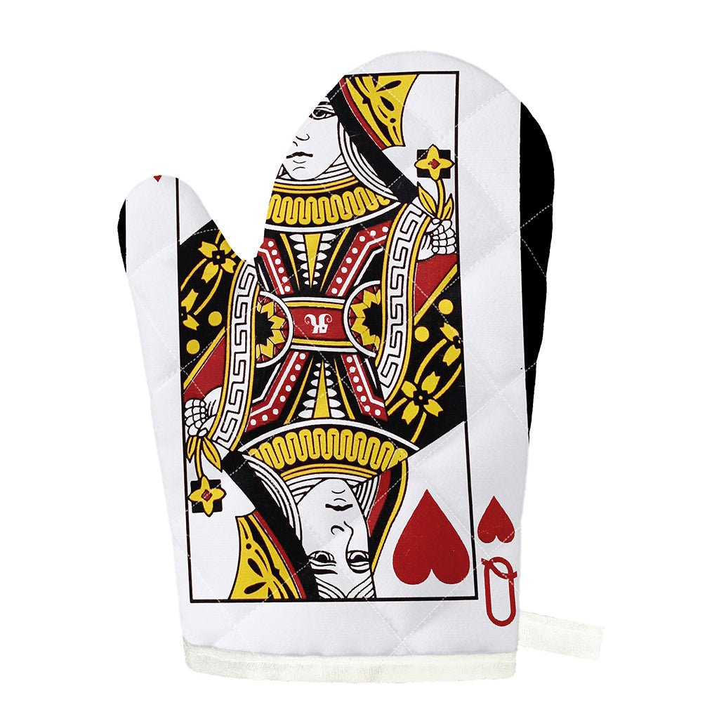 Queen Of Hearts Playing Card Print Single Oven Mitt