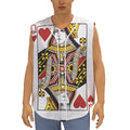 Queen Of Hearts Playing Card Print Sleeveless Baseball Jersey
